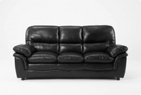 Florence Black Leather 3 Seater Sofa