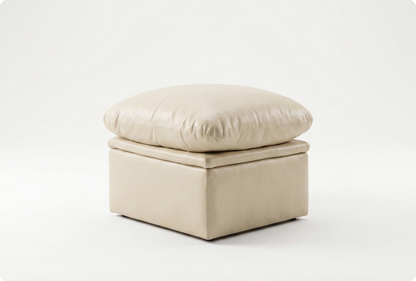Florence Cream Leather Footstool