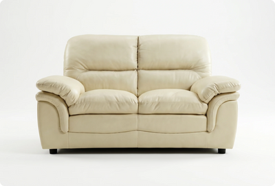 Florence Cream Leather 2 Seater Sofa