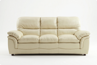 Florence Cream Leather 3 Seater Sofa