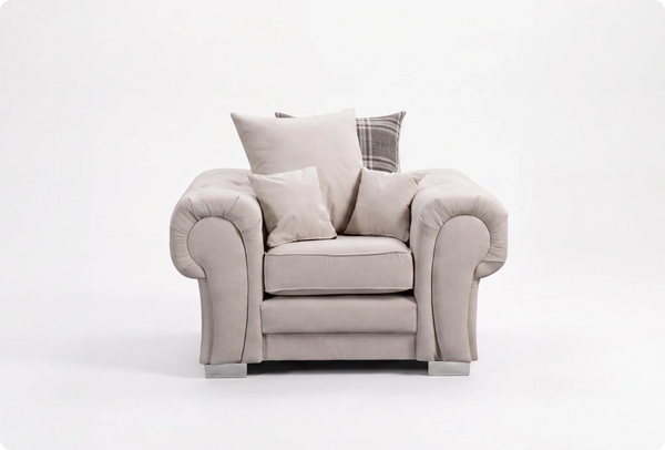 Florence Cream Scatter Back Fabric Armchair