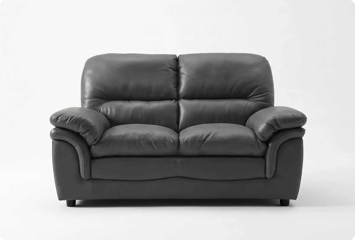 Florence Grey Leather 2 Seater Sofa