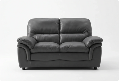 Florence Grey Leather 2 Seater Sofa