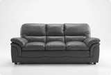 Florence Grey Leather 3 Seater Sofa