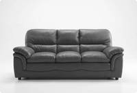 Florence Grey Leather 3 Seater Sofa