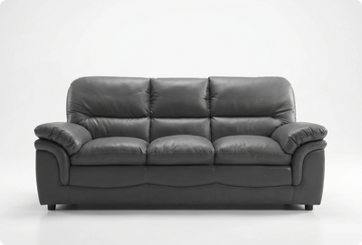 Florence Grey Leather 3 Seater Sofa