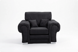 Florence High Back Black Fabric Armchair