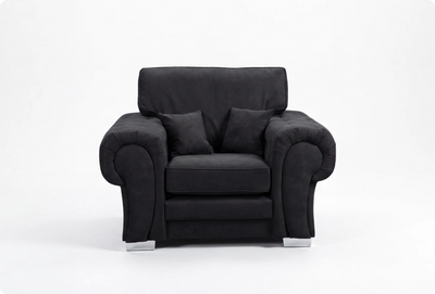 Florence High Back Black Fabric Armchair