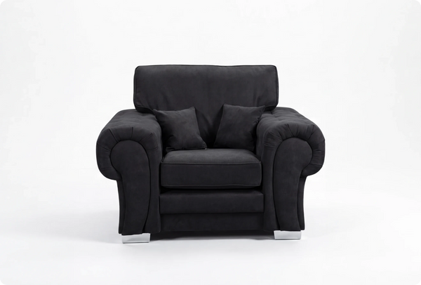 Florence High Back Black Fabric Armchair
