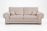 Florence High Back Cream Fabric 3 Seater Sofa Bed