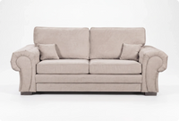 Florence High Back Cream Fabric 3 Seater Sofa Bed
