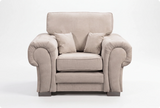 Florence High Back  Cream Fabric Armchair