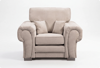 Florence High Back  Cream Fabric Armchair
