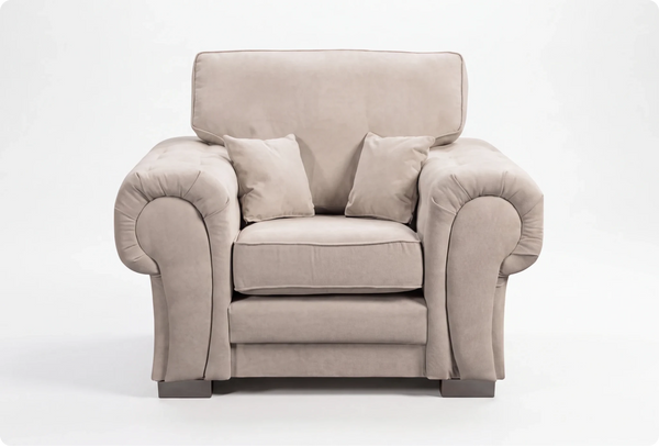 Florence High Back  Cream Fabric Armchair