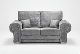 Florence High Back Grey Fabric 2 Seater Sofa