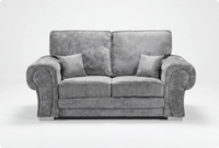 Florence High Back Grey Fabric 2 Seater Sofa