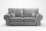 Florence High Back Grey Fabric 3 Seater Sofa