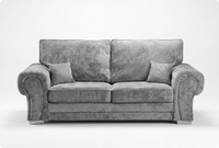Florence High Back Grey Fabric 3 Seater Sofa