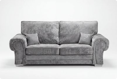 Florence High Back Grey Fabric 3 Seater Sofa