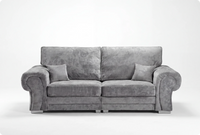 Florence High Back Grey Fabric 4 Seater Sofa