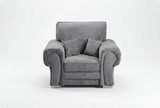 Florence High Back Grey Fabric Armchair