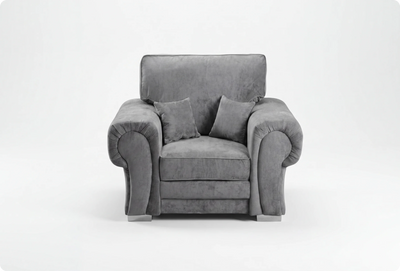Florence High Back Grey Fabric Armchair