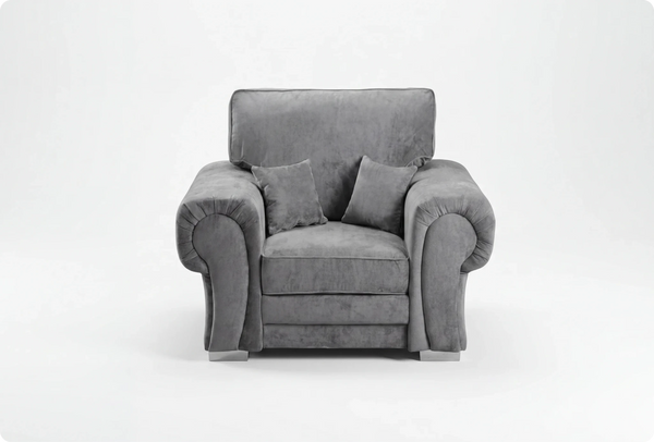 Florence High Back Grey Fabric Armchair