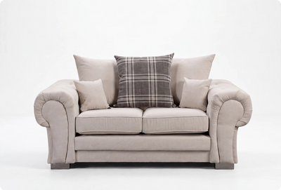 Florence Scatter Back Cream Fabric 2 Seater Sofa