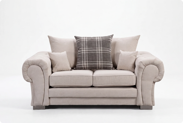 Florence Scatter Back Cream Fabric 2 Seater Sofa