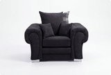 Florence Scatter Black Fabric Armchair