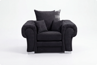 Florence Scatter Black Fabric Armchair