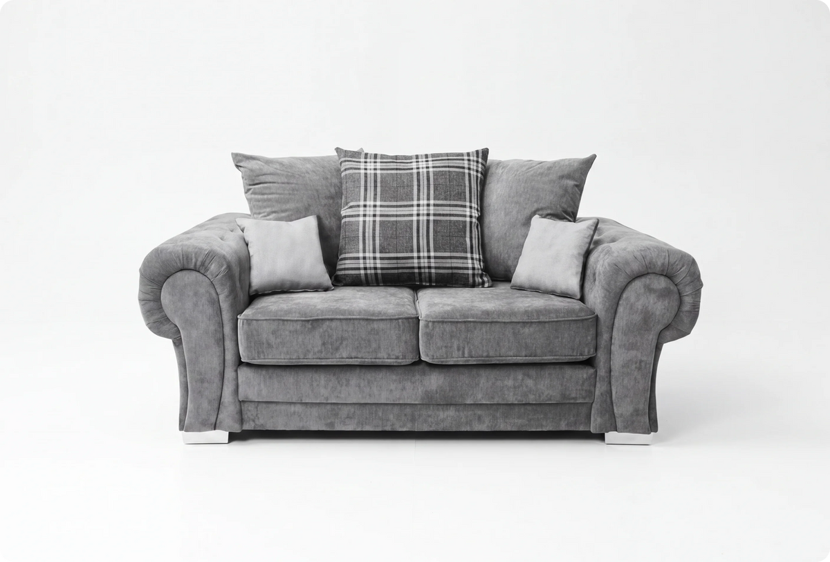 Florence Scatter Grey Fabric 2 Seater Sofa