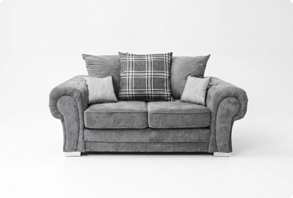 Florence Scatter Grey Fabric 2 Seater Sofa