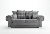 Florence Scatter Grey Fabric 3 Seater Sofa
