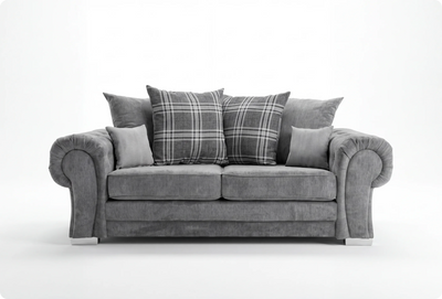 Florence Scatter Grey Fabric 3 Seater Sofa
