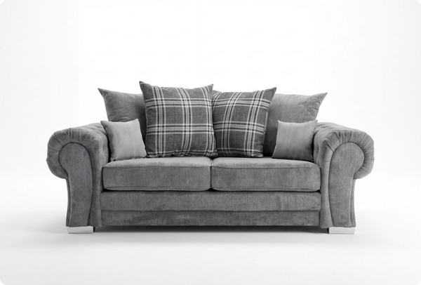 Florence Scatter Grey Fabric 3 Seater Sofa