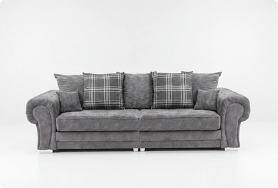 Florence Scatter Grey Fabric 4 Seater Sofa