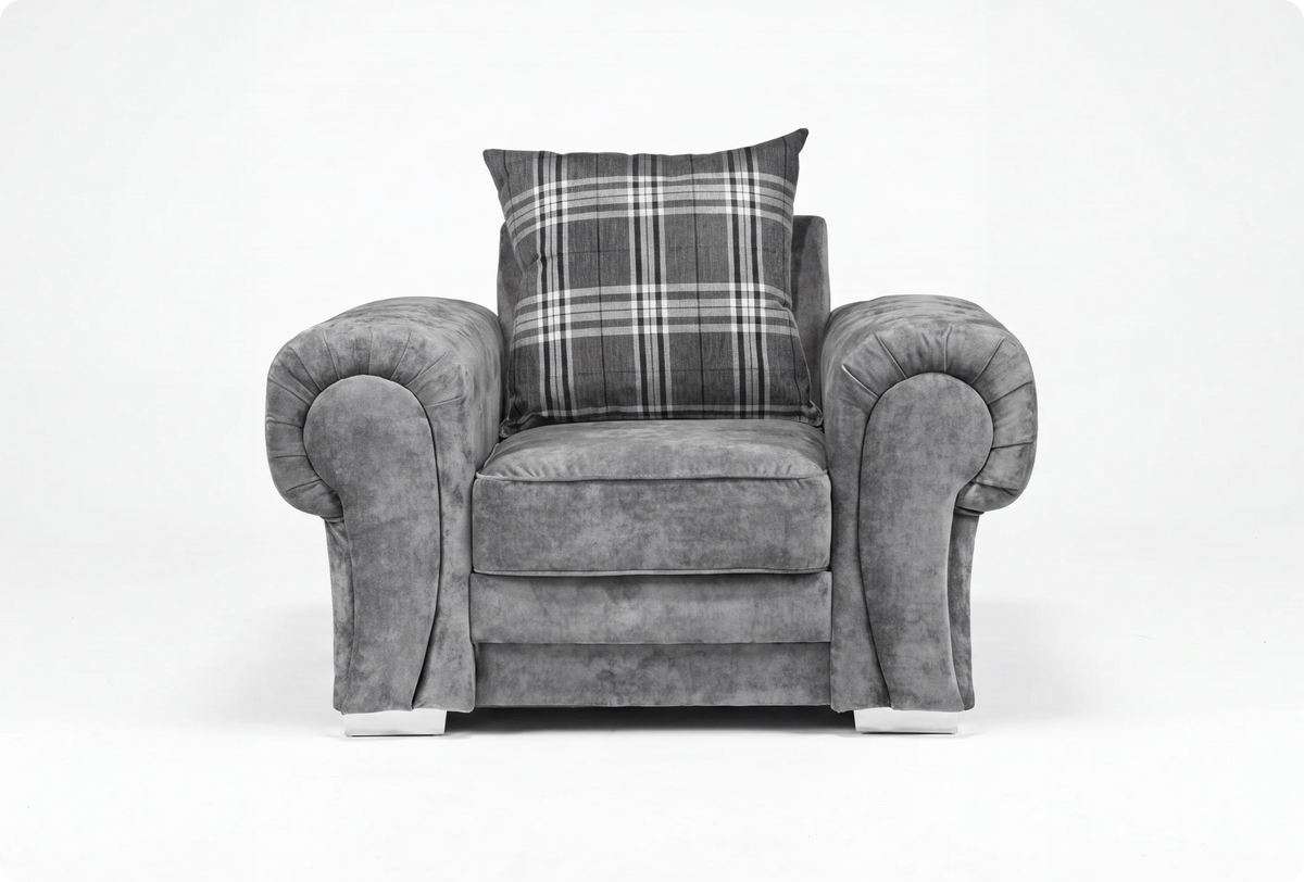 Florence Scatter Grey Fabric Armchair