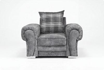 Florence Scatter Grey Fabric Armchair