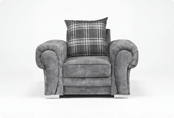 Florence Scatter Grey Fabric Armchair