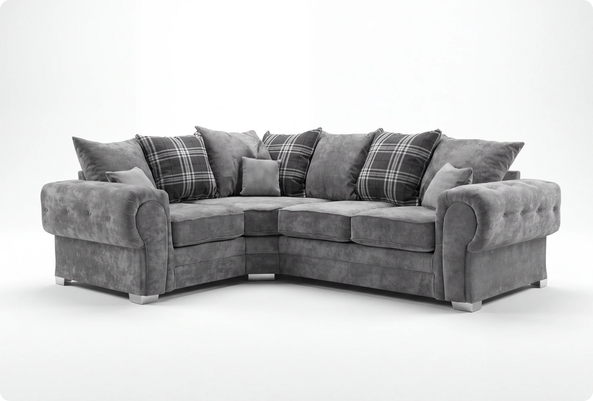 Florence Scatter Grey Fabric Left Corner