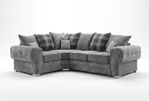 Florence Scatter Grey Fabric Left Corner