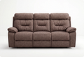 Foster Brown Fabric Electric Recliner 3 Seater Sofa
