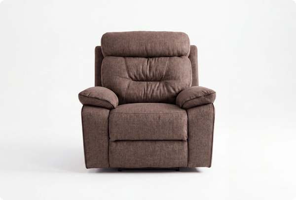 Foster Brown Fabric Electric Recliner Armchair