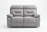 Foster Light Grey Fabric Electric Recliner 2 Seater Sofa
