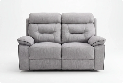 Foster Light Grey Fabric Electric Recliner 2 Seater Sofa