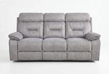 Foster Light Grey Fabric Electric Recliner 3 Seater Sofa