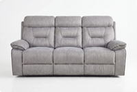 Foster Light Grey Fabric Electric Recliner 3 Seater Sofa