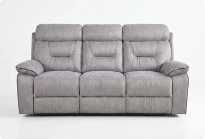 Foster Light Grey Fabric Electric Recliner 3 Seater Sofa