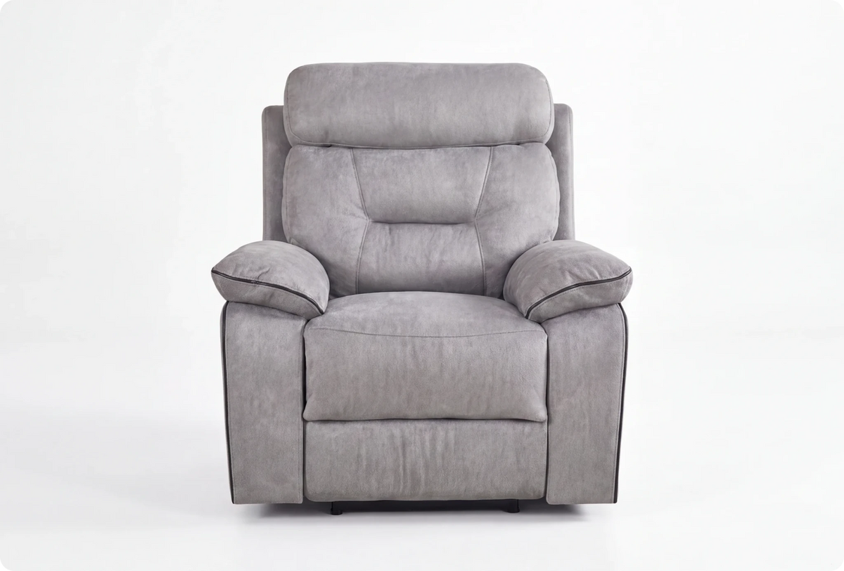 Foster Light Grey Fabric Electric Recliner Armchair